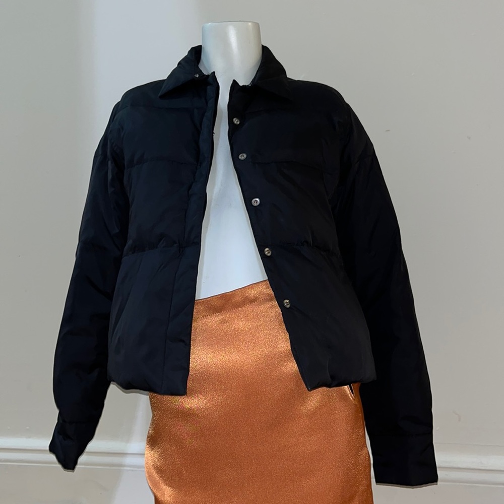 Black Collar Puffer Jacket